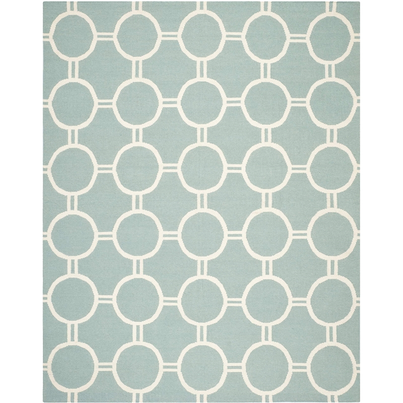 Safavieh Dhurries Light Blue Contemporary Rug - 8' x 10'