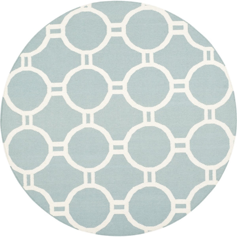 Safavieh Dhurries Light Blue Contemporary Rug - 9' x 12'