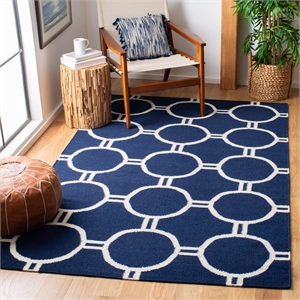 Safavieh Dhurries Navy Contemporary Rug - 8' x 10'