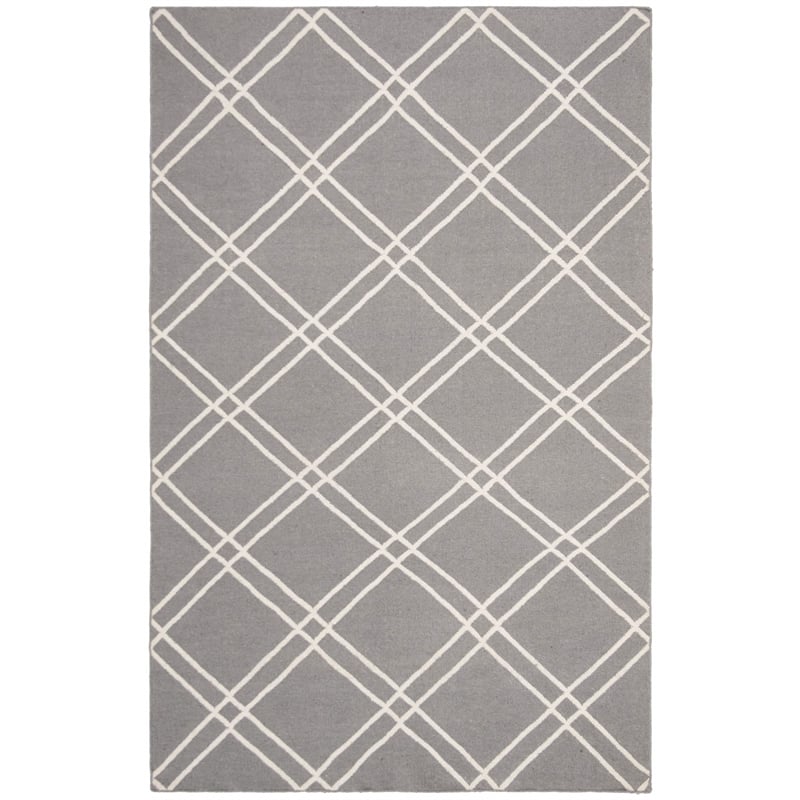 Safavieh Dhurries Grey Contemporary Rug - 5' x 8'