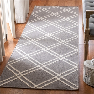 Safavieh Dhurries Grey Contemporary Rug - Runner 2'6&quot x 8'