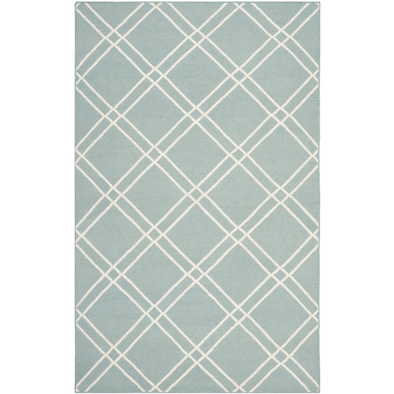 Safavieh Dhurries Light Blue Contemporary Rug - 6' x 9'
