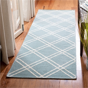Safavieh Dhurries Light Blue Contemporary Rug - Runner 2'6&quot x 8'