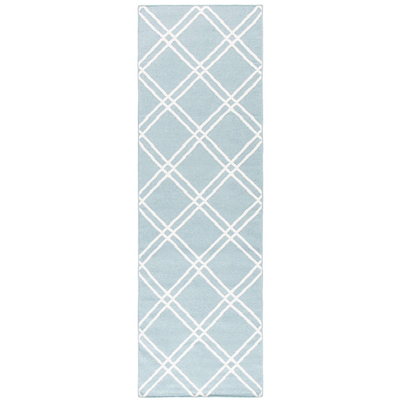 Safavieh Dhurries Light Blue Contemporary Rug - Runner 2'6