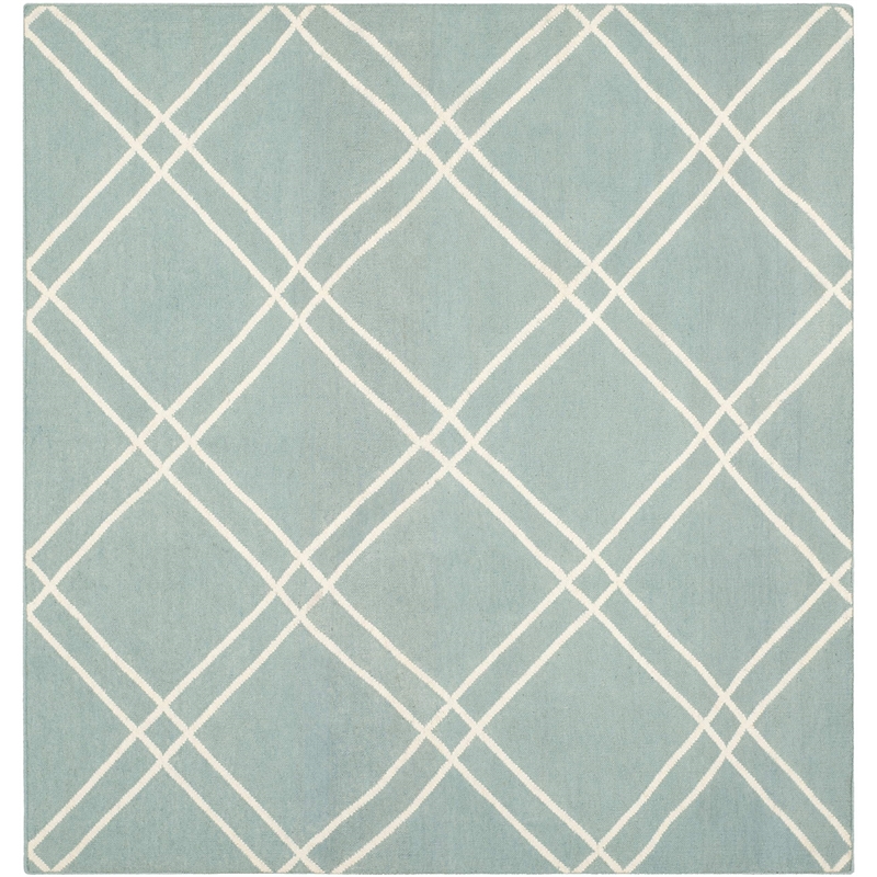 Safavieh Dhurries Light Blue Contemporary Rug - Square 6'