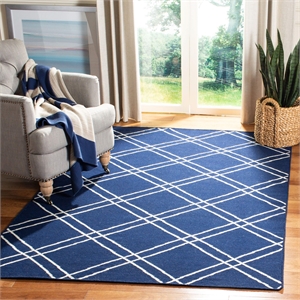 Safavieh Dhurries Navy Contemporary Rug - 8' x 10'