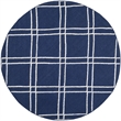 Safavieh Dhurries Navy Contemporary Rug - Round 6'