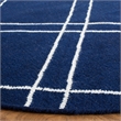 Safavieh Dhurries Navy Contemporary Rug - Round 6'