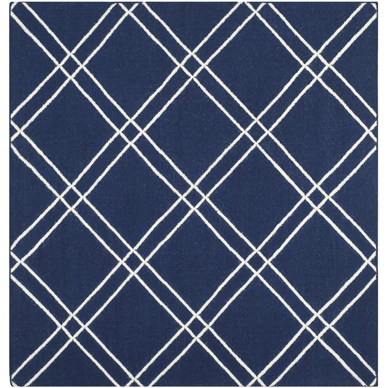 Safavieh Dhurries Navy Contemporary Rug - Square 6'