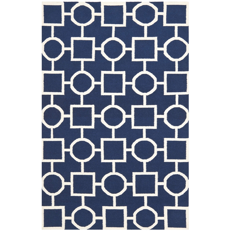 Safavieh Dhurries Navy Contemporary Rug - 4' x 6'
