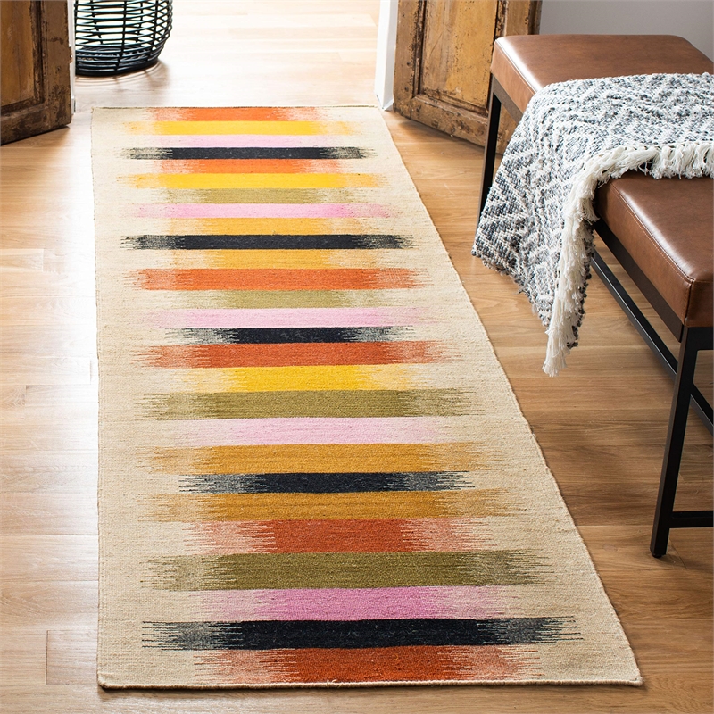 Safavieh Dhurries Beige Contemporary Rug - 2'6
