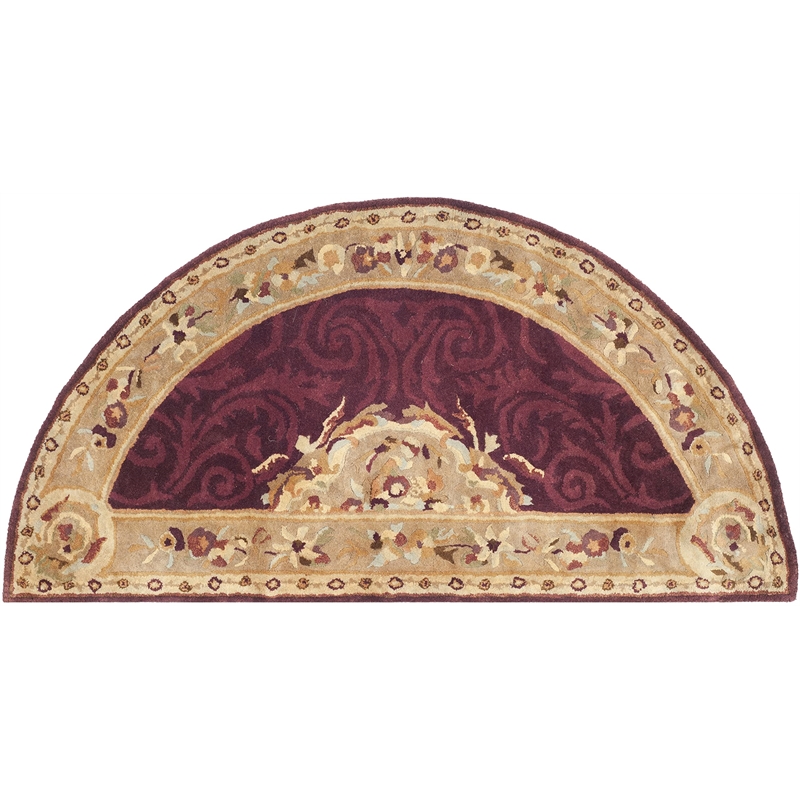Safavieh Empire Dark Red Traditional Rug - Half Moon 2'6