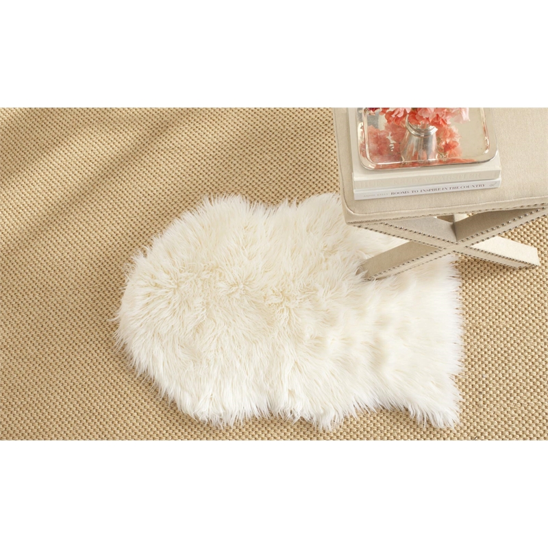 Safavieh Faux Sheep Skin Black Contemporary Rug - 2' x 3'