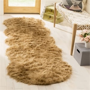 Safavieh Faux Sheep Skin Camel Shag Rug - 2'6&quot x 6'