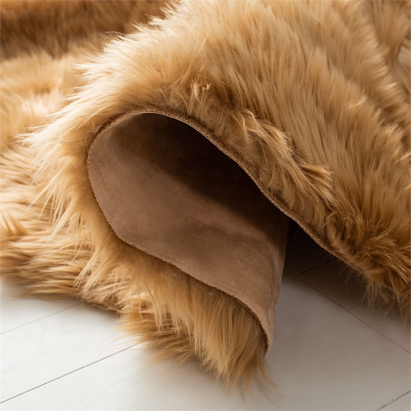 Safavieh Faux Sheep Skin Camel Shag Rug - 2'6