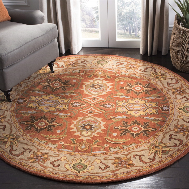 Safavieh Heritage Rust Traditional Rug - Round 6'