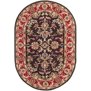 Safavieh Heritage 7'-6&quot x 9'-6&quot Wool Hand Tufted Rug in Chocolate / Red