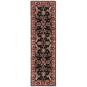 Safavieh Heritage 2'-3&quot x 12'-0&quot Wool Hand Tufted Rug in Chocolate / Red