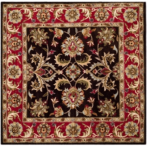 Safavieh Heritage 8'-0&quot x 8'-0&quot Wool Hand Tufted Rug in Chocolate / Red