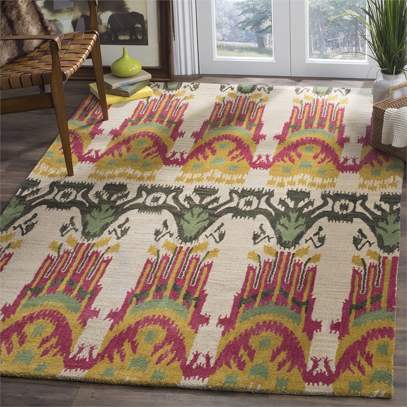 Safavieh Ikat Olive Contemporary Rug - 6' x 9'