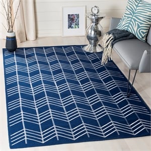 Safavieh Kilim 4'-0&quot X 6'-0&quot Wool Hand Woven Flat Weave Rug In Navy