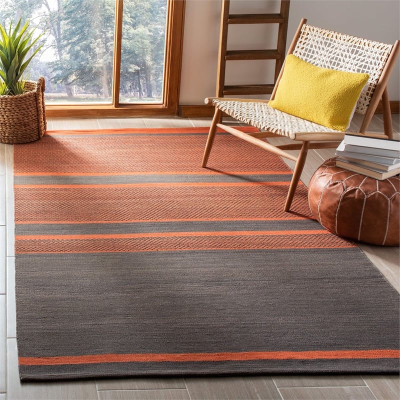 Safavieh Kilim Dark Grey Contemporary Rug - 9' x 12'