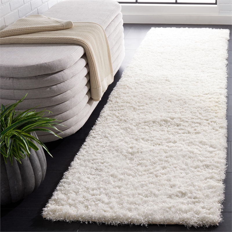 Safavieh Malibu Shag White Shag Rug - Runner 2'3