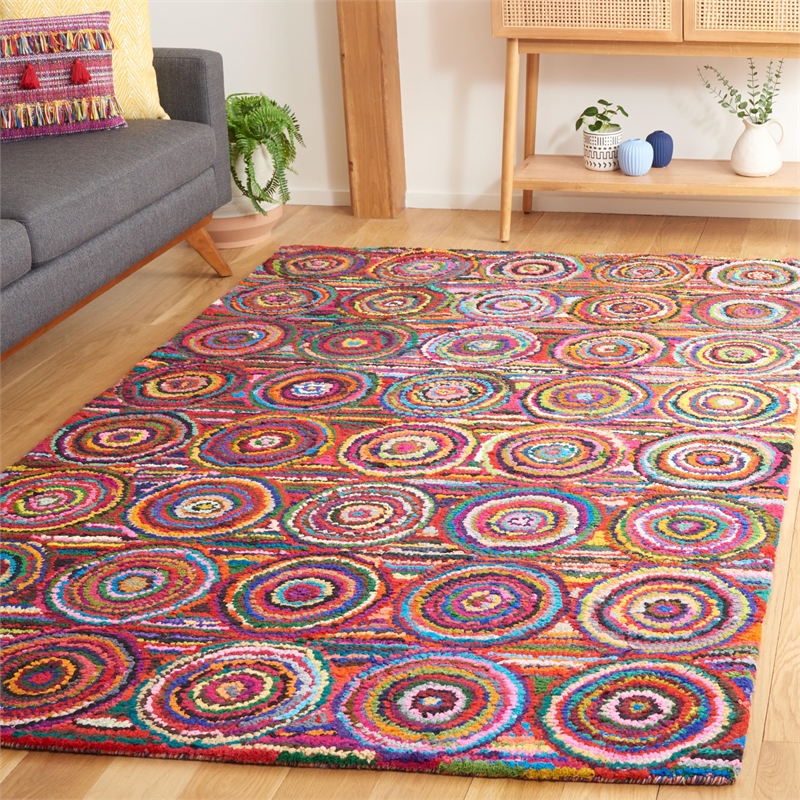 Safavieh Nantucket Pink Contemporary Rug - Square 6'