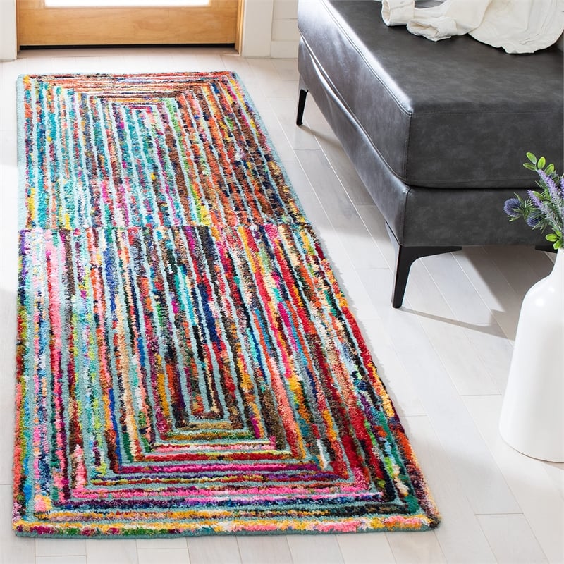 Safavieh Nantucket Teal Contemporary Rug - Runner 2'3
