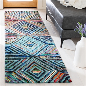 Safavieh Nantucket Blue Contemporary Rug - Runner 2'3&quot x 6'
