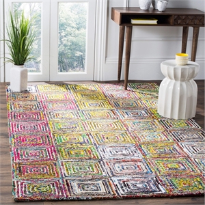 Safavieh Nantucket 8'-0&quot x 10'-0&quot Wool and Cotton Hand Tufted Rug in Cream