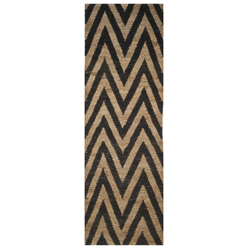 Safavieh Organic Black Contemporary Rug - Runner 2'6