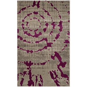 Safavieh Porcello 3'-0&quot x 5'-0&quot  Power Loomed Rug in Light Gray / Purple
