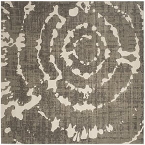 Safavieh Porcello 6'-7&quot x 6'-7&quot  Power Loomed Rug in Light Gray / Ivory