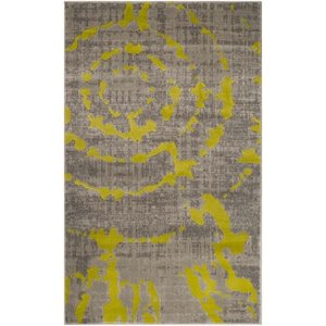 Safavieh Porcello 4'-1&quot x 6'-0&quot Power Loomed Rug in Light Gray / Green