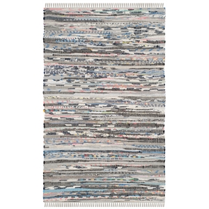 Safavieh Rag Rug 2'-6&quot x 4'-0&quot Cotton Hand Woven Rug in Gray/Multi-Color