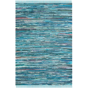 Safavieh Rag Rug 4'-0&quot x 6'-0&quot Cotton Hand Woven Rug in Blue / Multi-Color