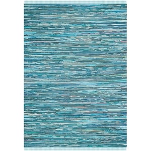 Safavieh Rag Rug 6'-0&quot x 9'-0&quot Cotton Hand Woven Rug in Blue / Multi-Color