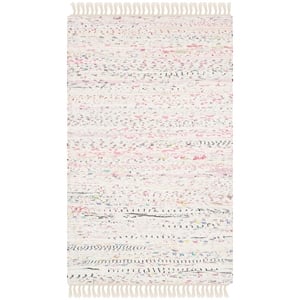 Safavieh Rag Rug 3'-0&quot x 5'-0&quot Cotton Hand Woven Rug in Ivory / Multi-Color
