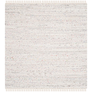 Safavieh Rag Rug 6'-0&quot x 6'-0&quot Square Cotton Hand Woven Rug in Ivory/Multi-Color