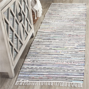 Safavieh Rag Rug Light Blue Contemporary Rug - Runner 2'3&quot x 7'