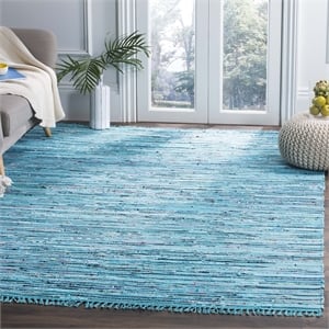 Safavieh Rag Rug Turquoise Contemporary Rug - 4' x 6'