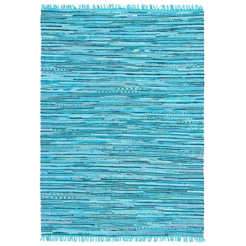 Safavieh Rag Rug Turquoise Contemporary Rug - 5' x 7'