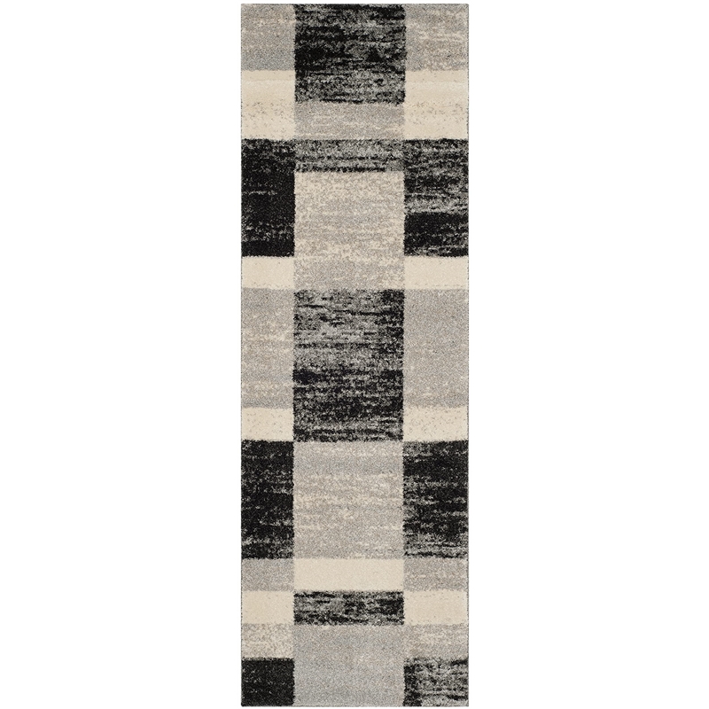 Safavieh Retro Black Contemporary Rug - Runner 2'3