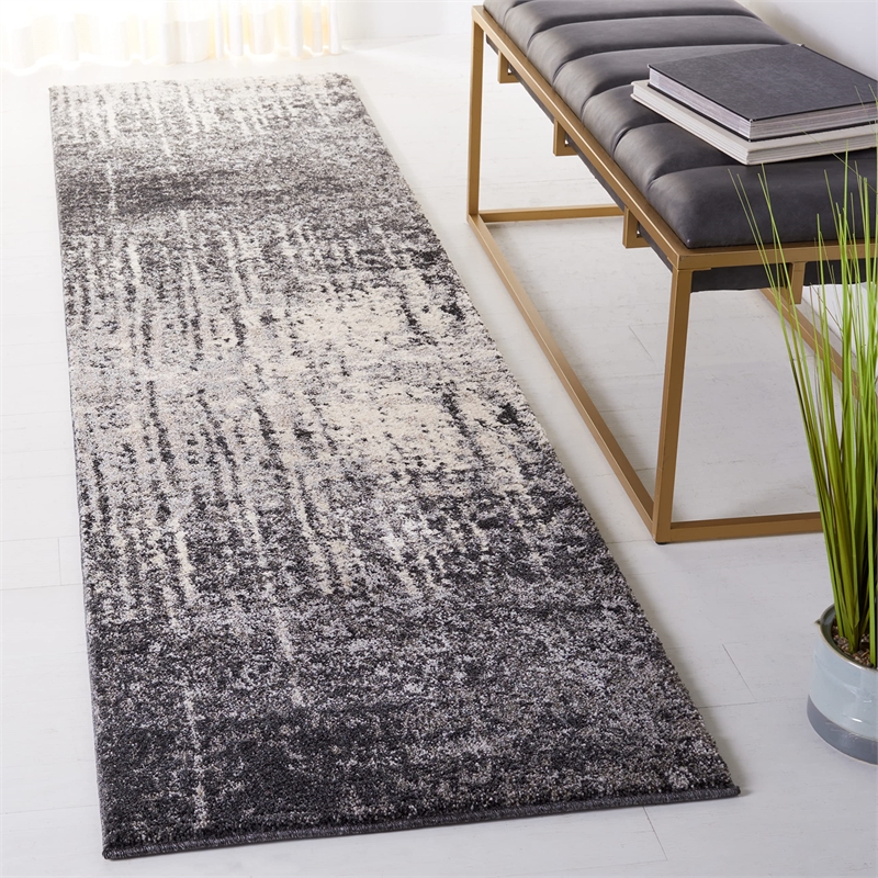 Safavieh Retro Black Contemporary Rug - Runner 2'3