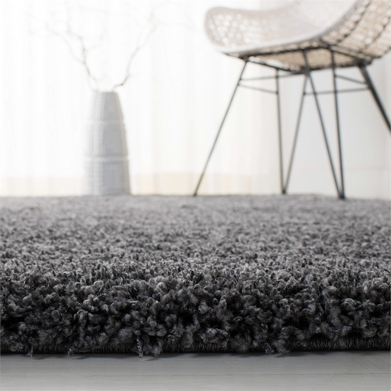 safavieh california shag dark grey shag rug - square 8'6&quot