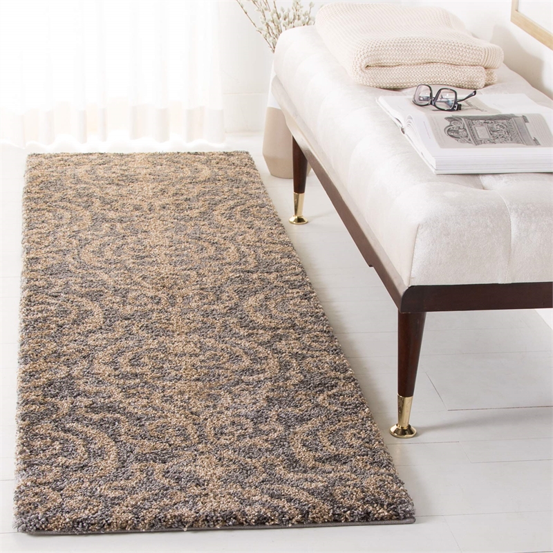 Safavieh Florida Shag Grey Shag Rug - Runner 2'3