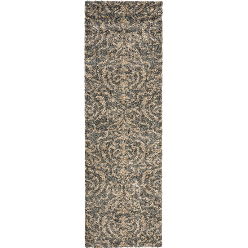 Safavieh Florida Shag Grey Shag Rug - Runner 2'3