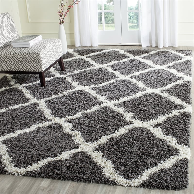 safavieh dallas shag dark grey shag rug - 6' x 9'