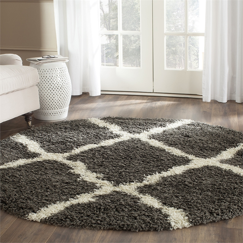 Safavieh Dallas Shag Dark Grey Shag Rug - Round 6'